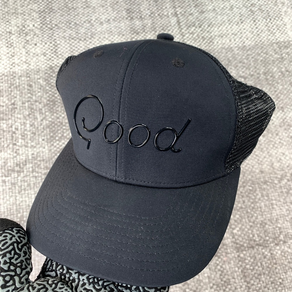 Good Good Golf Trucker Hat Mens OSFM Black High Gloss Life Mesh Snapback Cap